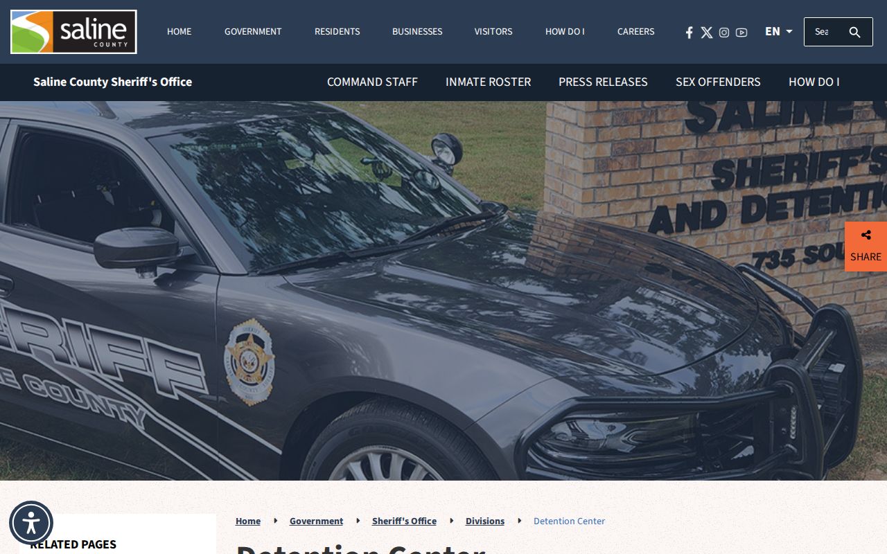 Official Saline County Detention Center information page
