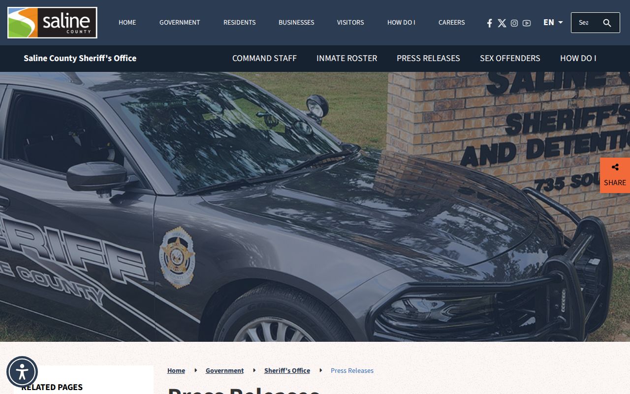 Official Saline County Sheriff press releases page